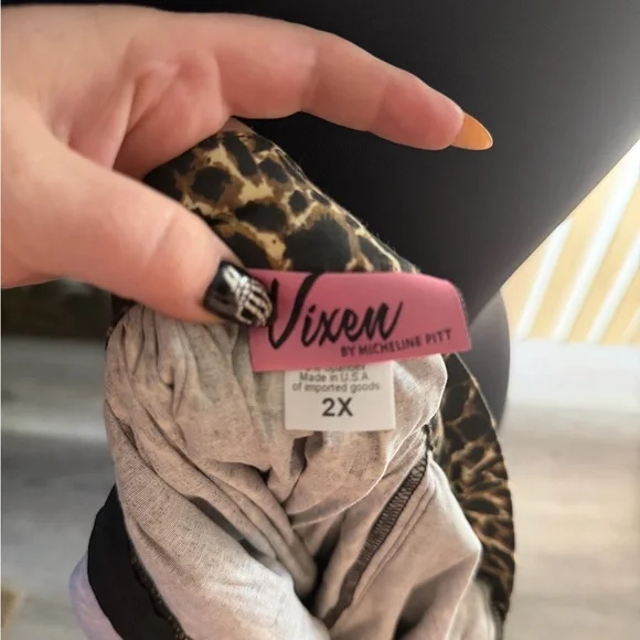 Vixen Micheline Pitt Leopard Print Swing Skirt 2X - Picture 3 of 3